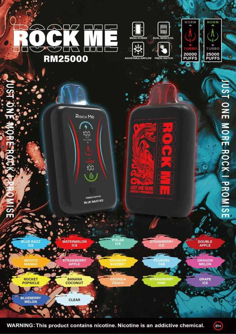 Office Edge ROCK ME RM2500025000 Puffs Usable Large Screen Indicator 650mAh Rechargeable Disposable Type Nicotine 0 Tar 0 Portable Shisha Water Vapor Tobacco Flavor Electronic Cigarette Body2 Office Edge ROCK ME RM2500025000 Puffs Usable Large Screen Indicator 650mAh Rechargeable Disposable Type Nicotine 0 Tar 0 Portable Shisha Water Vapor Tobacco Flavor Electronic Cigarette Body2